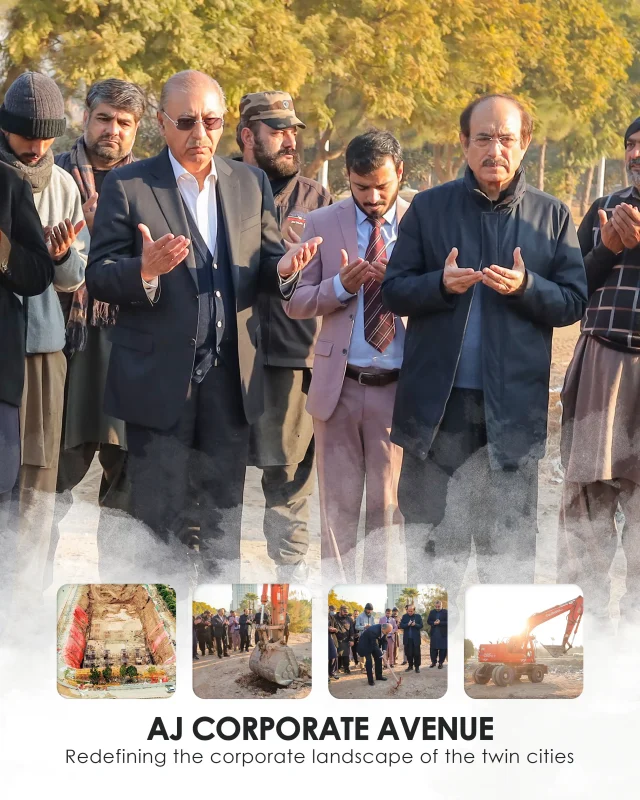 AJ Corporate Avenue project site inaugurated by Mohsin Aziz, Chairman Aziz Group of Industries.